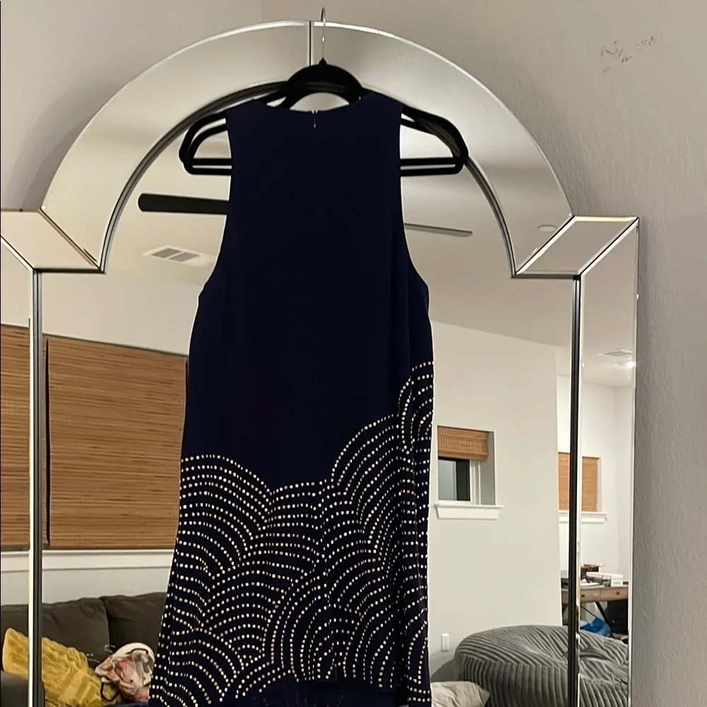 Trina Turk Midnight Blue Dress with Ivory Accents - Picture 3 of 6